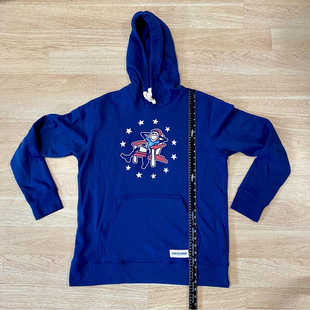 Life Is Good Hoodie Men’s L Jake Adirondack Stars Pullover Sweatshirt USA Relax - Picture 6 of 10